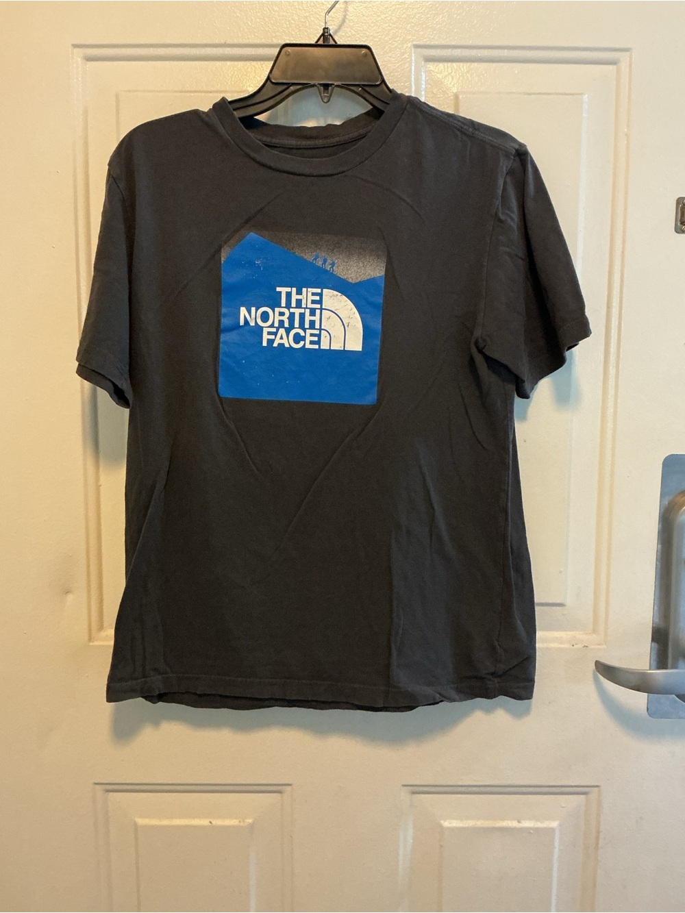 The North Face Black Tee with Blue Graphic